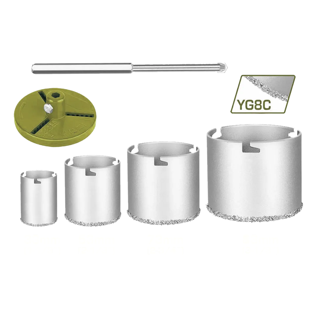 Juego de 6 sierras de corona con grano de carburo